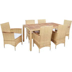 Ensemble de salle à manger Ashwin - Intérieur/Extérieur - PAT7717 - Naturel/Blanc - Safavieh