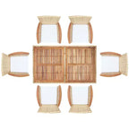Ensemble de salle à manger Ashwin - Intérieur/Extérieur - PAT7717 - Naturel/Blanc - Safavieh
