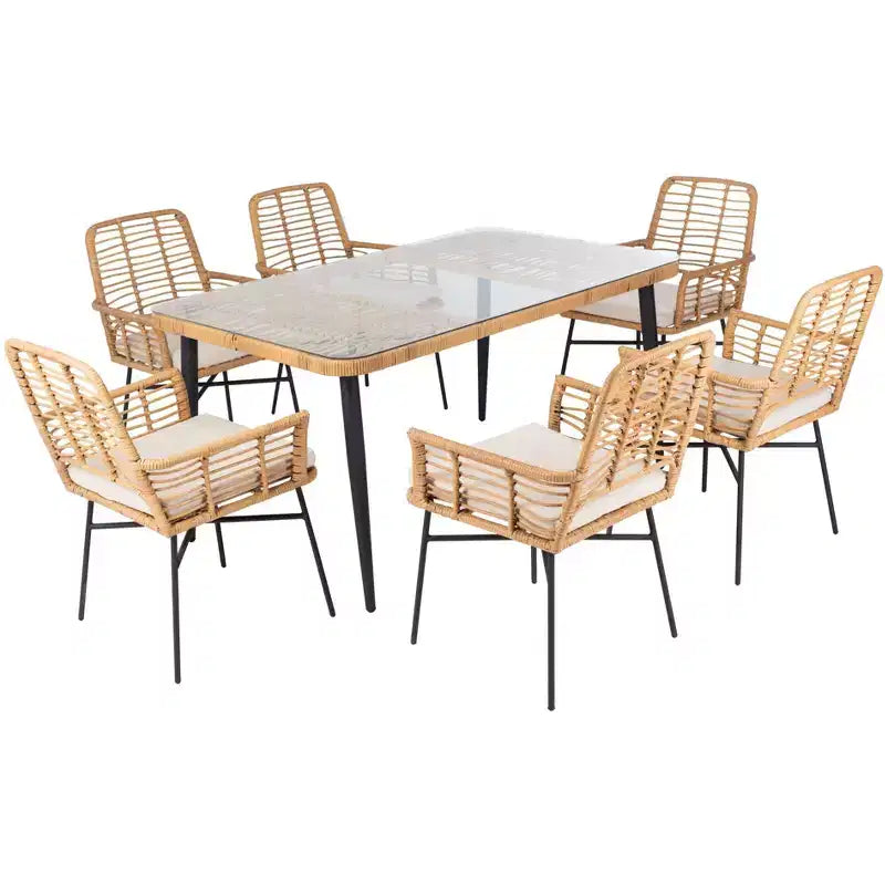 Ensemble repas 7 pièces Beson - Intérieur/Extérieur - PAT9010 - Safavieh