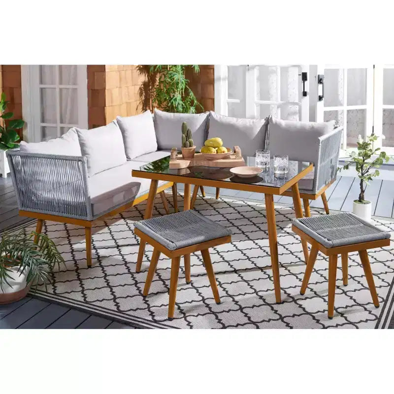 Ensemble de salle à manger extérieur Romlin - Intérieur/extérieur - PAT7528 - Safavieh