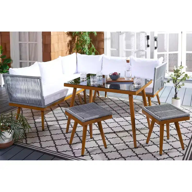 Ensemble de salle à manger extérieur Romlin - Intérieur/extérieur - PAT7528 - Safavieh