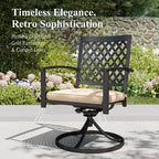 Captiva Designs 9pc Patio Slat-top Adjustable Steel Rectangle Dining Table & Black Metal Chairs