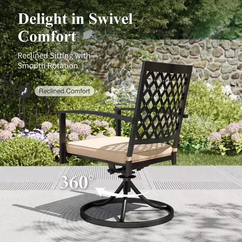 Captiva Designs 9pc Patio Slat-top Adjustable Steel Rectangle Dining Table & Black Metal Chairs
