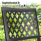Captiva Designs 6pc Outdoor Patio Slat-top Steel Dining Table & Metal Chairs & Cushioned Bench