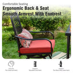 Captiva Designs 5pc Outdoor Patio Cross Bracket Rectangle Steel Bar Table & High Bar Stools