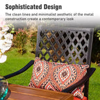 Captiva Designs 5pc Outdoor Patio Cross Bracket Rectangle Steel Bar Table & High Bar Stools