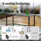 Captiva Designs 5pc Outdoor Patio Cross Bracket Rectangle Steel Bar Table & High Bar Stools