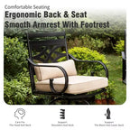Captiva Designs 5pc Outdoor Patio Cross Bracket Rectangle Steel Bar Table & High Bar Stools