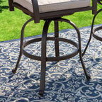 Captiva Designs 7pc Cast Aluminum Bar Height Patio Dining Set with Round Table & Swivel Stools