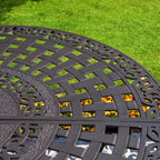 Captiva Designs 7pc Cast Aluminum Bar Height Patio Dining Set with Round Table & Swivel Stools