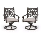 Captiva Designs 7PC Cast Aluminum Patio Dining Set with Round Table & Flower Back Chairs