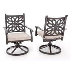 Captiva Designs 7PC Cast Aluminum Patio Dining Set with Round Table & Flower Back Chairs