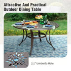 Captiva Designs 7PC Cast Aluminum Patio Dining Set with Round Table & Flower Back Chairs