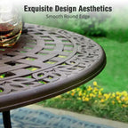 Captiva Designs 7PC Cast Aluminum Patio Dining Set with Round Table & Flower Back Chairs