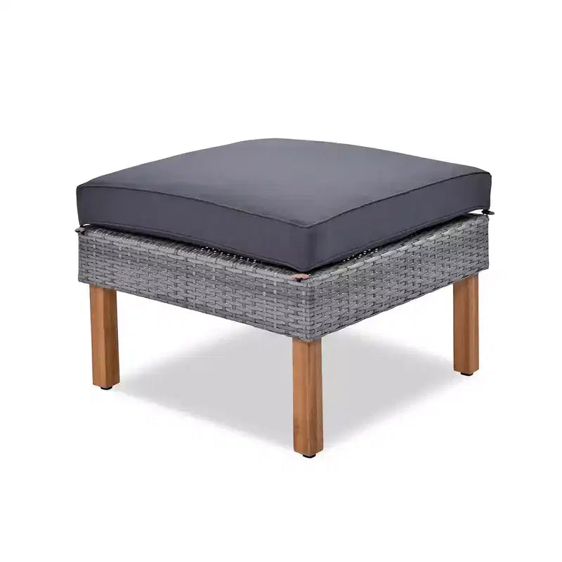 Whisen 9-Piece Weather-Resistant Patio Rattan Furniture Sets & Outdoor Conversation Sectional Sofa Couch Set with Coffee Table and Cushions - Gray