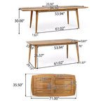 Christopher Knight Home Paco – Ensemble de salle à manger extérieur moderne extensible 7 pièces avec chaises empilables
