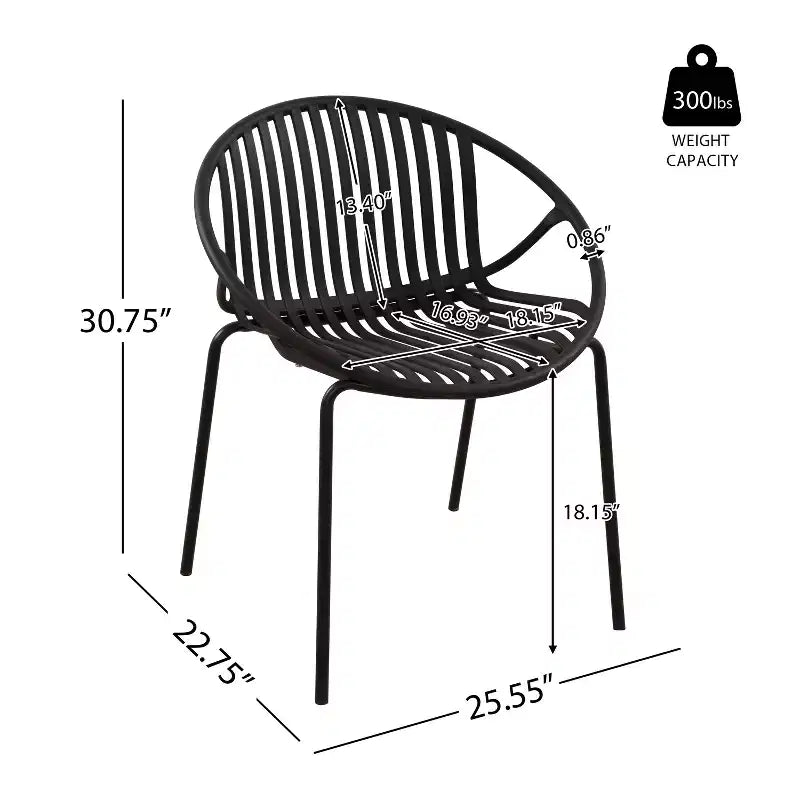Christopher Knight Home Paddy 7 Pieces Outdoor Modern Metal and Polypropylene Dining Set with Stackable Chair