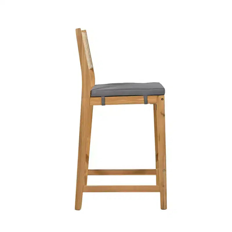 Christopher Knight Home Gaye Ensemble de bar extérieur 5 pièces en rotin et bois d'acacia