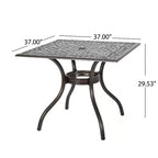 Christopher Knight Home Bogota Outdoor Cast Aluminum 5 Piece Dining Set with Umbrella Hole