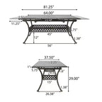 Christopher Knight Home Virago Ensemble de salle à manger extensible 7 pièces en fonte d'aluminium avec trou pour parasol, cuivre brillant