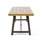 GDFStudio Ensemble de salle à manger d'extérieur Plauche 7 pièces en osier et bois d'acacia avec coussins, teck/marron/beige