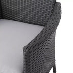 Ensemble de salle à manger extensible 9 pièces GDFStudio Aloha en bois d'acacia et osier, gris clair/gris