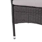 Ensemble de salle à manger extensible 9 pièces GDFStudio Aloha en bois d'acacia et osier, gris clair/gris
