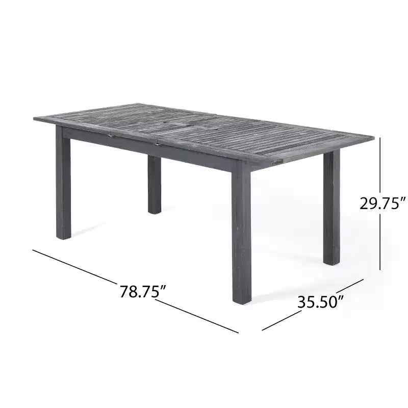 GDFStudio Aloha Ensemble repas extensible 7 pièces en bois d'acacia et osier pour extérieur