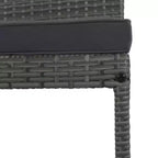 Ensemble de bar 5 pièces d'extérieur en rotin PE Whisen avec plateau de table pliable et coussins