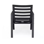Ensemble de salle à manger d'extérieur 5 pièces LeisureMod Chelsea, table à manger ronde en aluminium de 48 pouces et 4 fauteuils de salle à manger