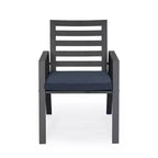 Ensemble de salle à manger d'extérieur 5 pièces LeisureMod Chelsea, table à manger ronde en aluminium de 48 pouces et 4 fauteuils de salle à manger