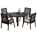 Ensemble de salle à manger d'extérieur 5 pièces LeisureMod Chelsea, table à manger ronde en aluminium de 48 pouces et 4 fauteuils de salle à manger