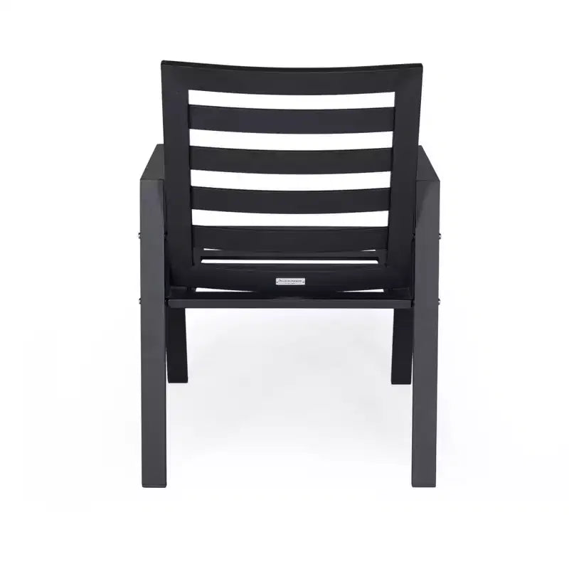 Ensemble de salle à manger de patio 7 pièces LeisureMod Chelsea, table à manger ronde en aluminium de 60 po et 6 fauteuils de salle à manger