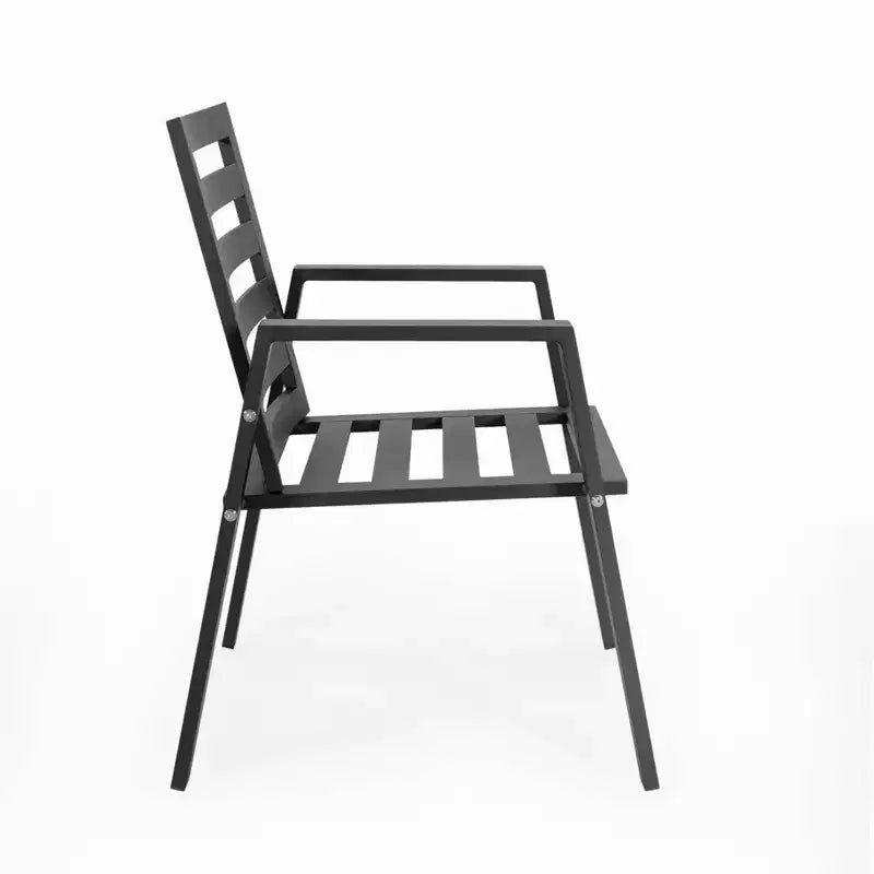 Ensemble de salle à manger de patio 7 pièces LeisureMod Chelsea, table à manger ronde en aluminium de 60 po et 6 fauteuils de salle à manger