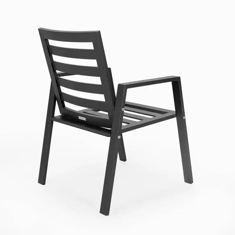 Ensemble de salle à manger de patio 7 pièces LeisureMod Chelsea, table à manger ronde en aluminium de 60 po et 6 fauteuils de salle à manger