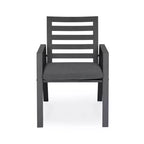 Ensemble de salle à manger de patio 7 pièces LeisureMod Chelsea, table à manger ronde en aluminium de 60 po et 6 fauteuils de salle à manger