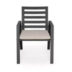 Ensemble de salle à manger de patio 7 pièces LeisureMod Chelsea, table à manger ronde en aluminium de 60 po et 6 fauteuils de salle à manger