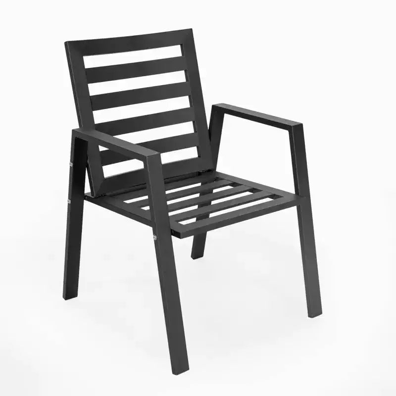 Ensemble de salle à manger de patio 7 pièces LeisureMod Chelsea, table à manger ronde en aluminium de 60 po et 6 fauteuils de salle à manger