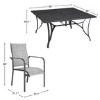 Ensemble de salle à manger de patio EROMMY 9 pièces, ensemble table et chaises de salle à manger d'extérieur pour 8 personnes, 8 chaises en textilène