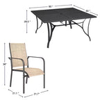 Ensemble de salle à manger de patio EROMMY 9 pièces, ensemble table et chaises de salle à manger d'extérieur pour 8 personnes, 8 chaises en textilène
