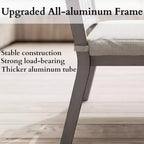 Heynemo 6 Pieces Patio Dining Sets, Aluminum Outdoor Dining Table with 4 Chairs and Bench, Patio Dining Furniture Set with Removable Cushion