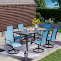 Ensemble de salle à manger de patio EROMMY 7 pièces, ensemble table et chaises d'extérieur pour 6 personnes, 6 chaises pivotantes