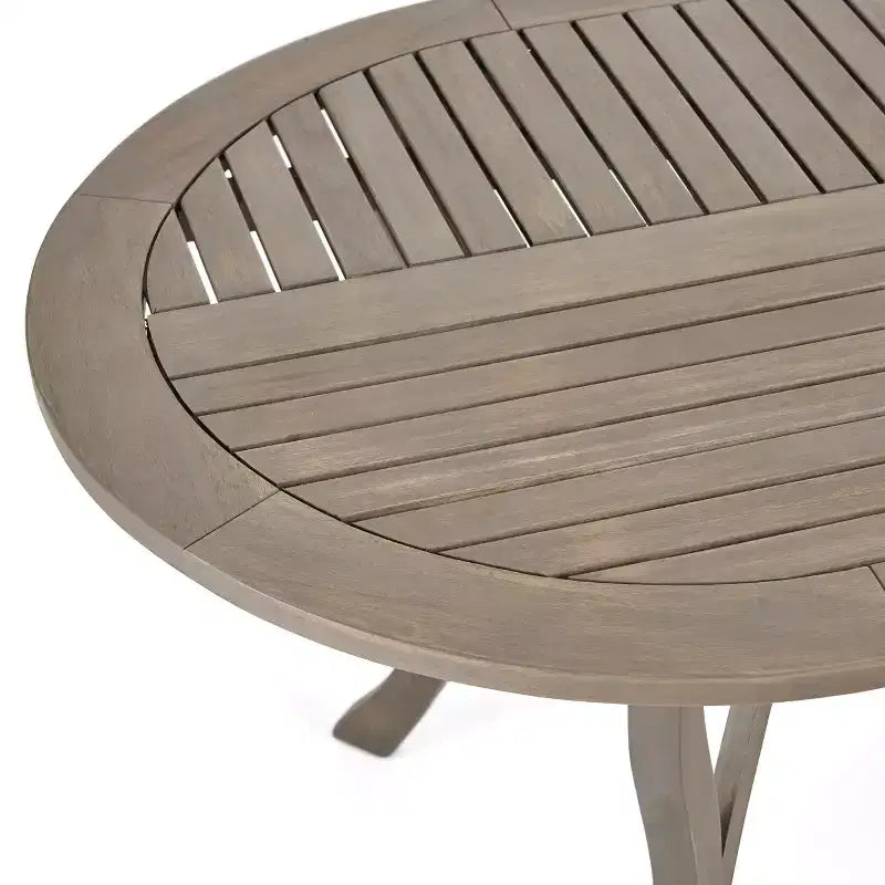 GDFStudio Zhana Outdoor Acacia Wood 7 Piece Dining Set with Cushion
