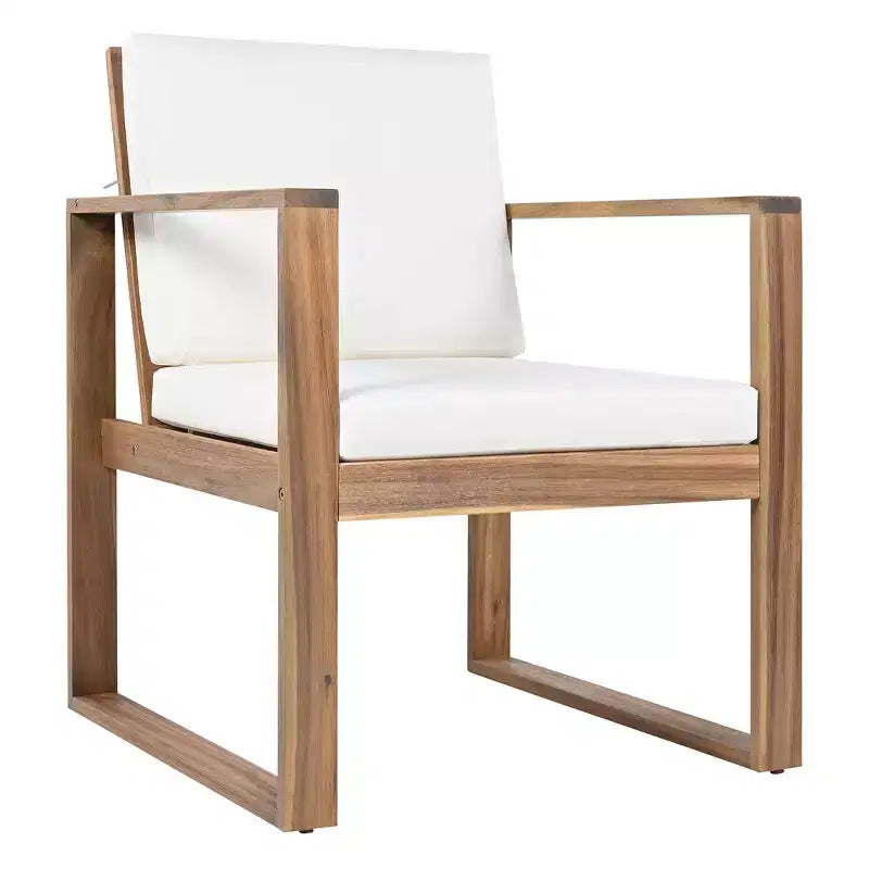 Whisen 7 Piece Acacia Wood Patio Dining Sets Outdoor Dining Set - Seats 6 with Removable Cushions, Outdoor Furniture Set with Umbrella Hole