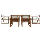 Whisen 7 Piece Acacia Wood Patio Dining Sets Outdoor Dining Set - Seats 6 with Removable Cushions, Outdoor Furniture Set with Umbrella Hole