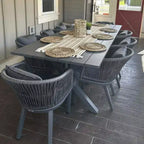 PURPLE LEAF Salon de jardin d'extérieur en aluminium et chaises tressées avec coussins inclus pour décoration de cour et de cuisine