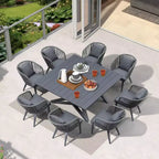 PURPLE LEAF Salon de jardin d'extérieur en aluminium et chaises tressées avec coussins inclus pour décoration de cour et de cuisine