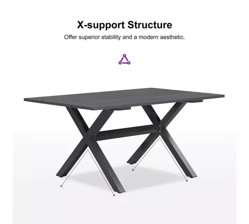 PURPLE LEAF Salon de jardin d'extérieur en aluminium et chaises tressées avec coussins inclus pour décoration de cour et de cuisine