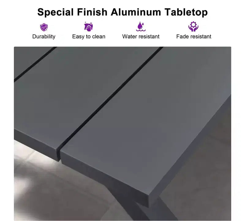 PURPLE LEAF Salon de jardin d'extérieur en aluminium et chaises tressées avec coussins inclus pour décoration de cour et de cuisine