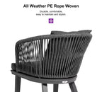 PURPLE LEAF Salon de jardin d'extérieur en aluminium et chaises tressées avec coussins inclus pour décoration de cour et de cuisine